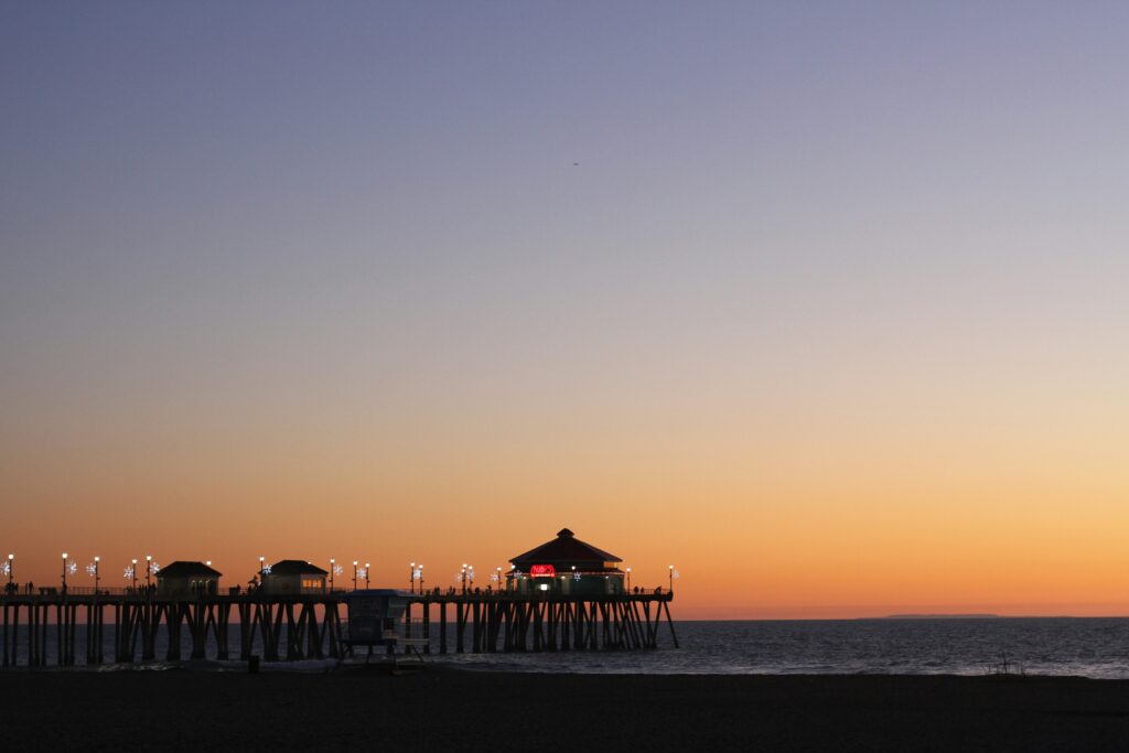 Huntington Beach, CA at night